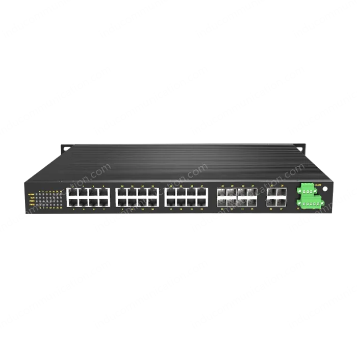 8 Ports Gigabit Combo + 4 Ports Gigabit SFP + 16 Gigabit T(x) Ports Rack-mount Managed Industrial Ethernet Switch
