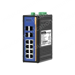 4 Ports Gigabit SFP + 8 Ports Gigabit RJ45 Din-Rail Managed Industrial Ethernet Switch