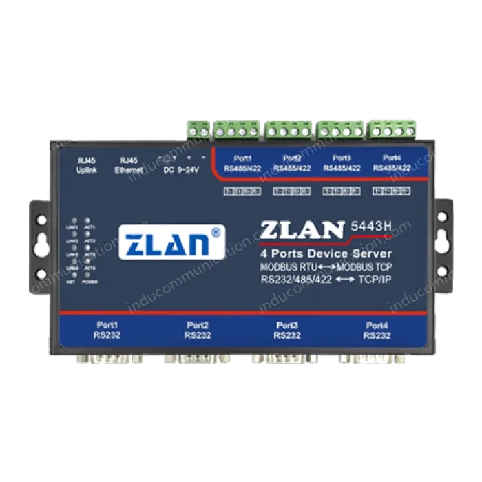 4 RS232 serial ports and 4 RS422/485 serial ports Serial Device Server