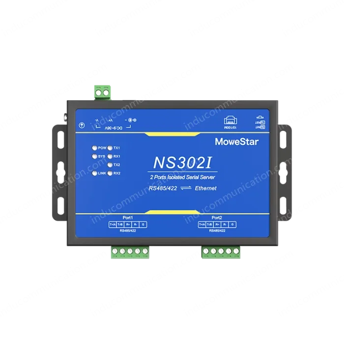 2 Ports RS485/422 Serial to 100M Ethernet Opto-isolated Server