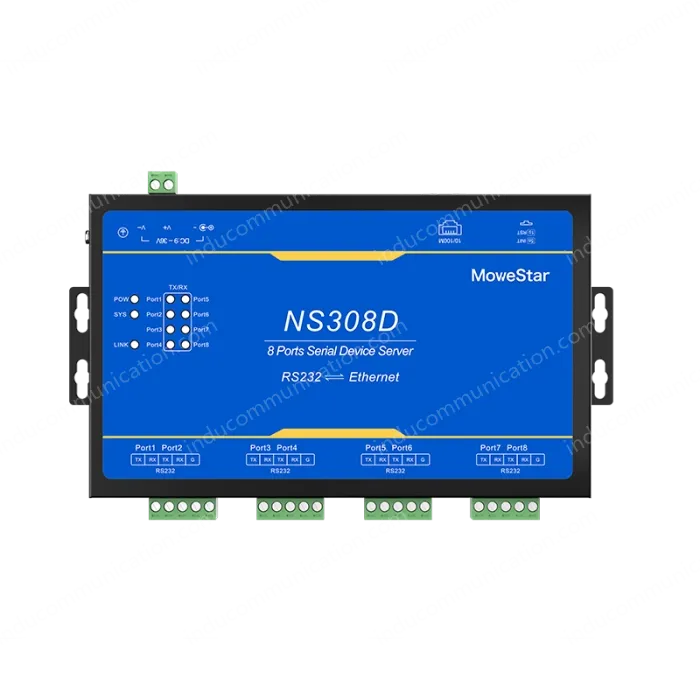 8 Ports RS232 Serial to 100M Ethernet Server