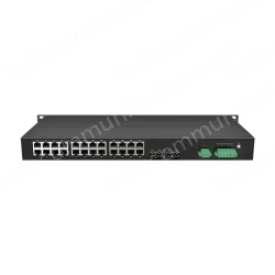 2 Ports 100M F(x) + 24 Ports 10/100M T(x) Rack-mount Unmanaged Industrial Ethernet Switch