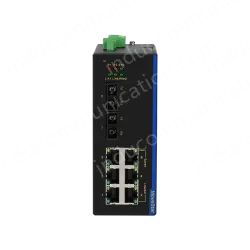 2 Ports 100M F(x) + 6 Ports 10/100M T(x) Din-Rail Unmanaged Industrial Ethernet Switch