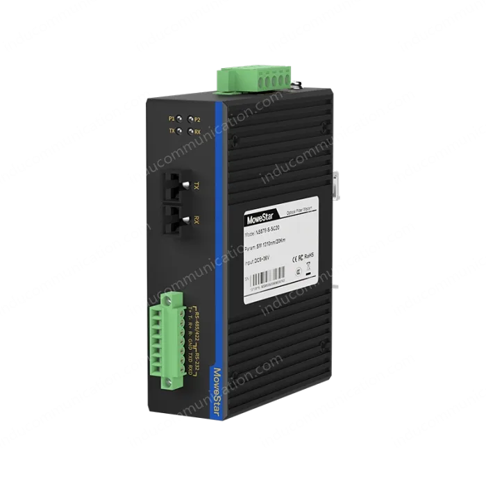 Din-Rail RS232/485/422 Serial To Fiber Modem